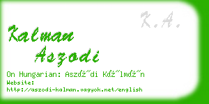 kalman aszodi business card